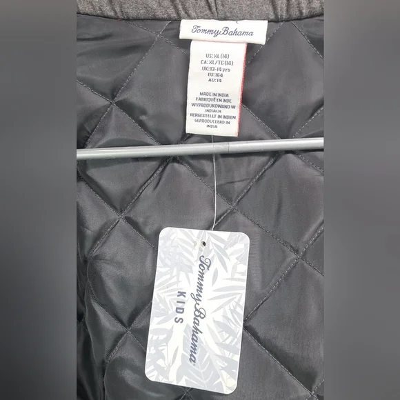 Tommy Bahama Kids Boys Shirt Jacket Quilted Hoodie Winter Red Plaid Size XL (14) - Picture 9 of 11